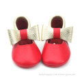 Light Gold and Red Color Baby Girls Shoes Lace Patten Toddler Shoes for Girls